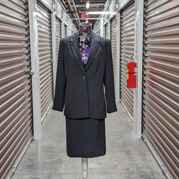 Le Suit Dresses & Skirts - Vintage Le Suit Gray Pinstripe Skirt Suit Professional Career Wear Old Money 10